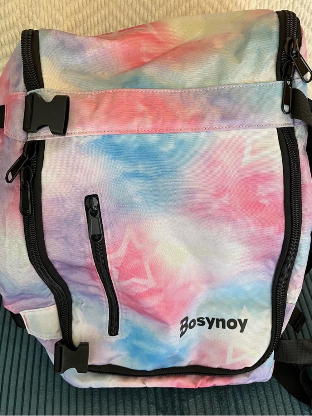 NEW no tags Bosynoy 55 L Pastel Tie-Dye Ski Boot Backpack in Pink Blue